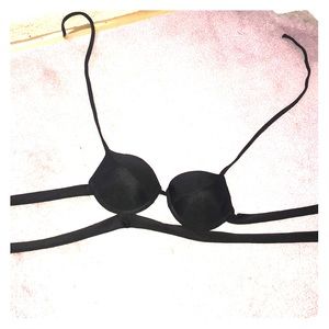 Underwire black bikini top
